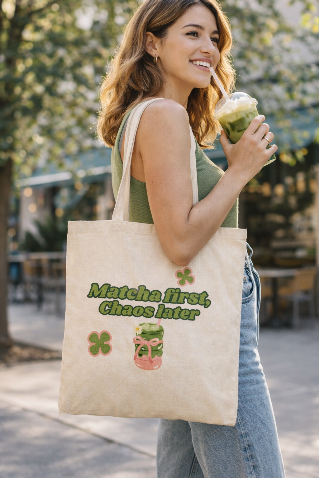 Matcha First Chaos Later | Tote bag